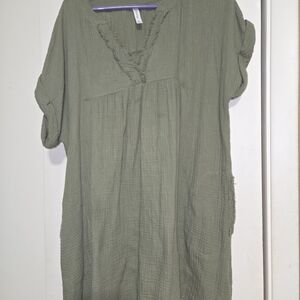 Zenana Baby Style Olive Green Women's Dress - New W/O Tags